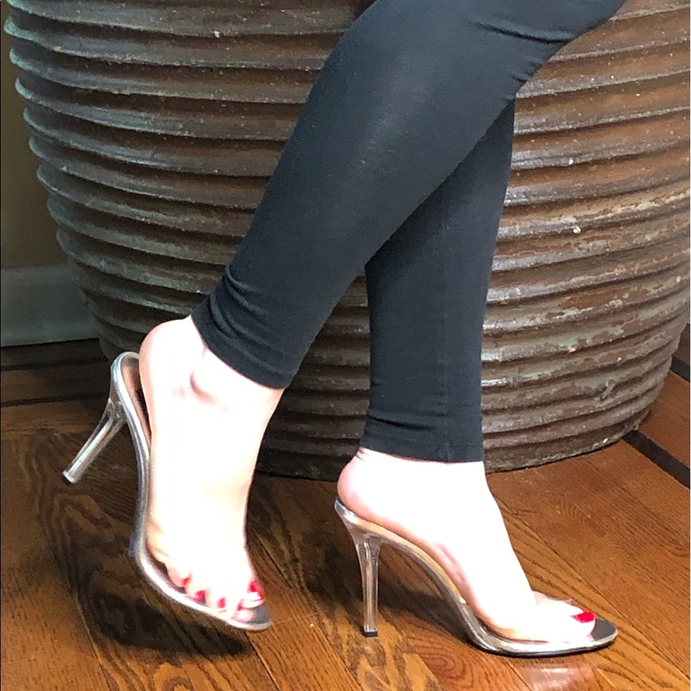 Sexy Clear Slip On Sandals by Hollywood Heels